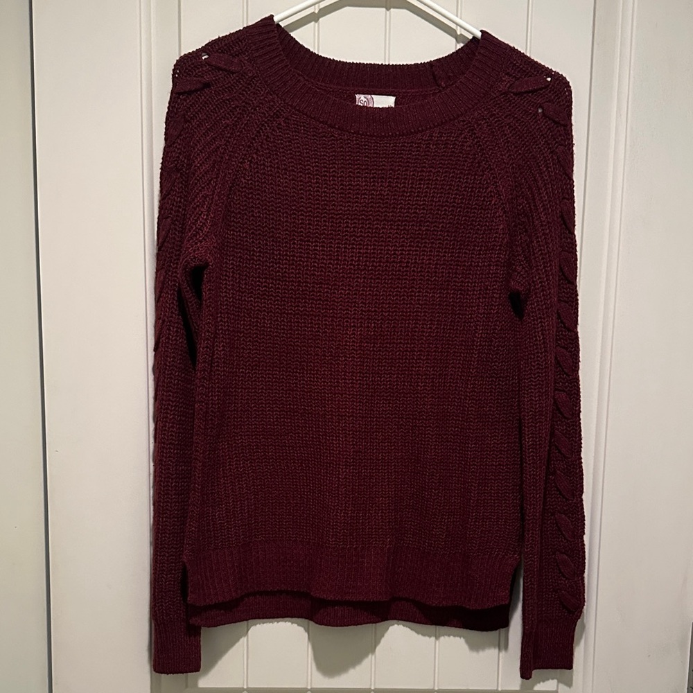 Burgundy Crew Neck Sweater